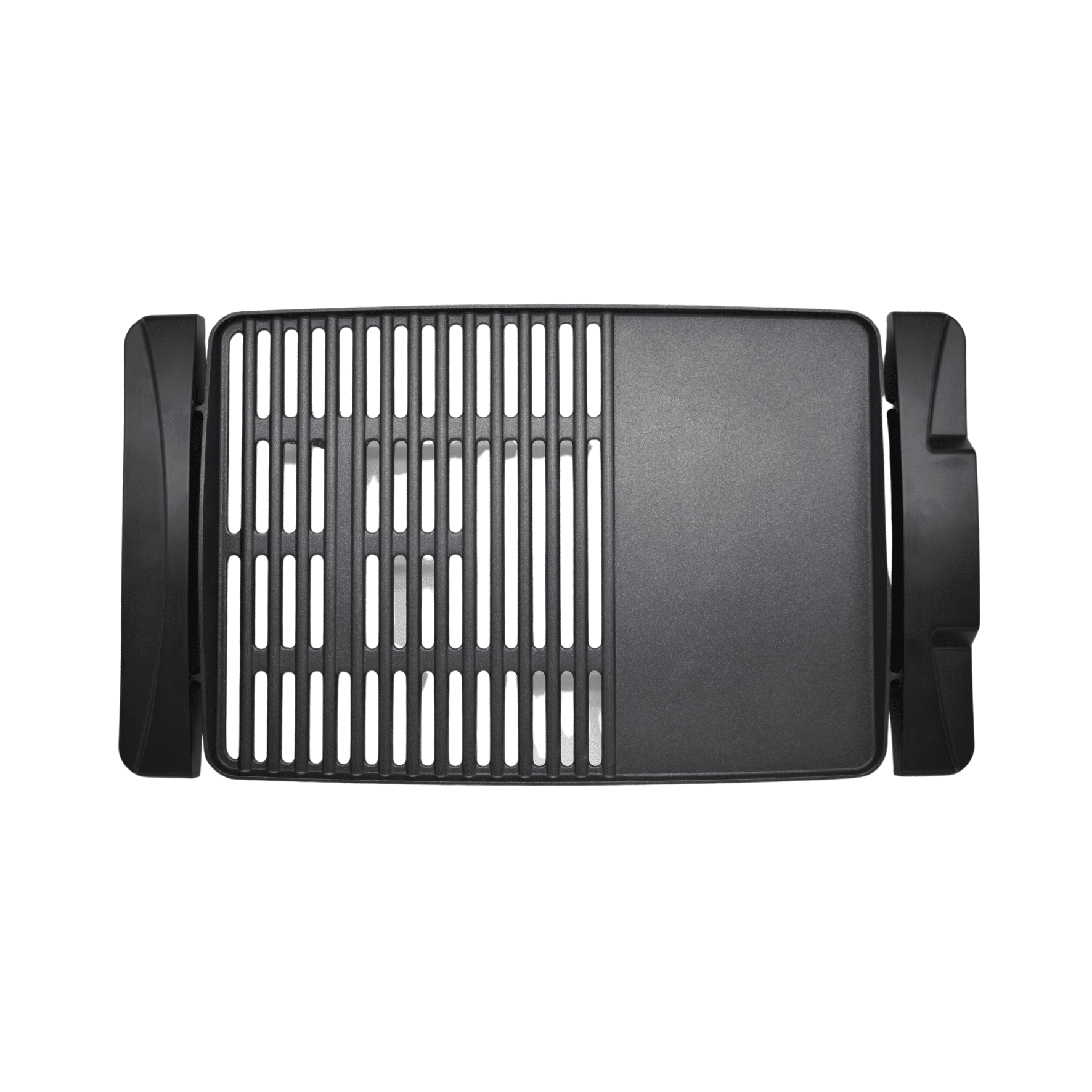 Grillplatte von Steba, rechteckig mit gerillter und glatter Fläche, ideal für BBQ und Grillgerichte. Maße: 1772x1772 mm.