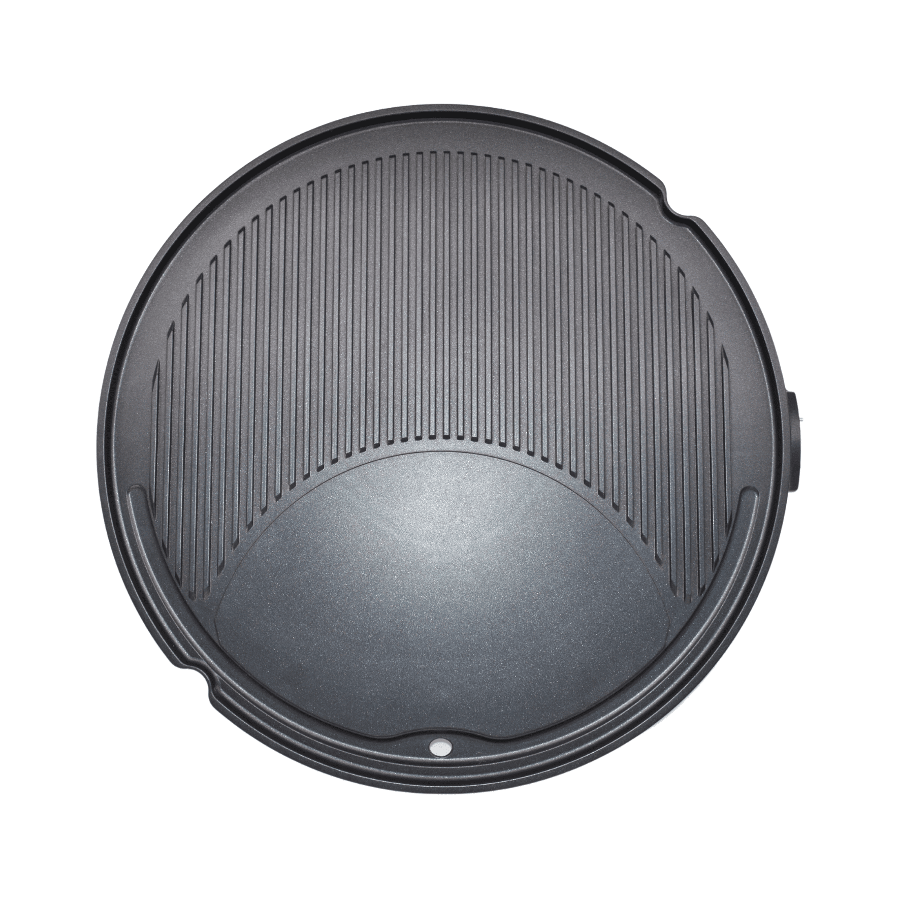 Grillplatte von Steba, rund, mit Rillenstruktur für gleichmäßiges Grillen, robustes Material, ideal für BBQ.