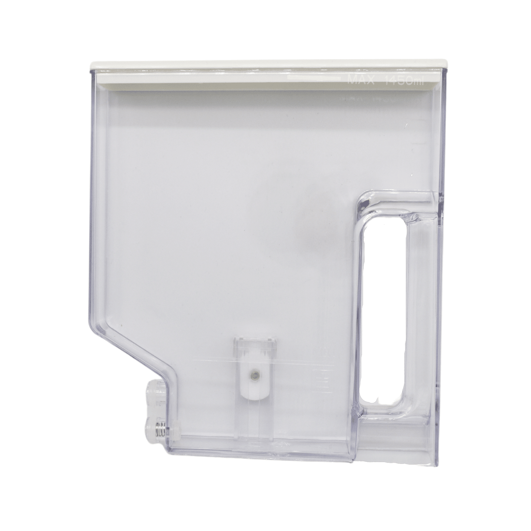 Transparenter Wassertank für den Steba DG40 Dampfbackofen, 1400 ml, mit Griff und Füllstandsanzeige.