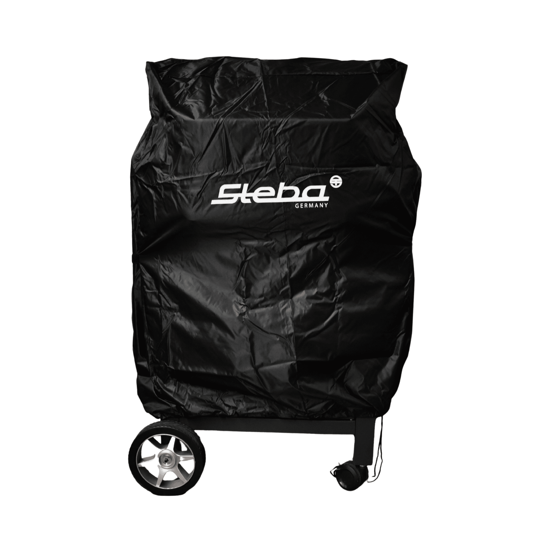 Schwarze Grillabdeckung von Steba, passend für Grillgeräte. Robustes Material, schützt vor Witterungseinflüssen.