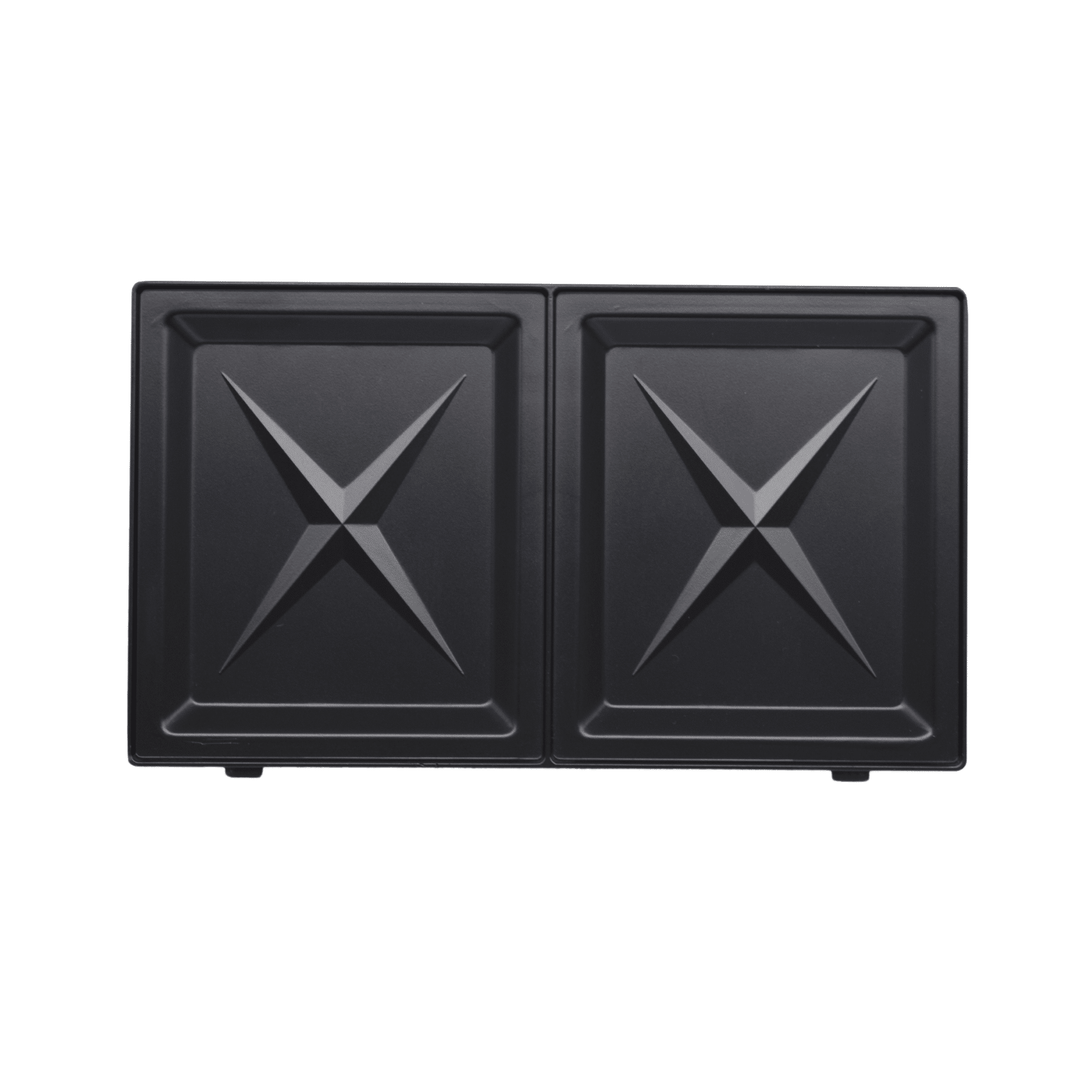 Sandwichplatte für den Steba Multi-Snack Maker SG55, schwarz, mit zwei separaten Fächern für gleichzeitiges Zubereiten.