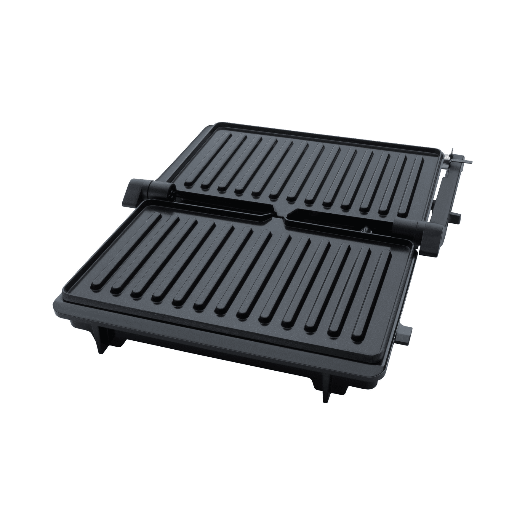 Doppelter Kontaktgrill von Steba mit geriffelten Grillplatten, ideal zum Grillen von Fleisch und Gemüse.