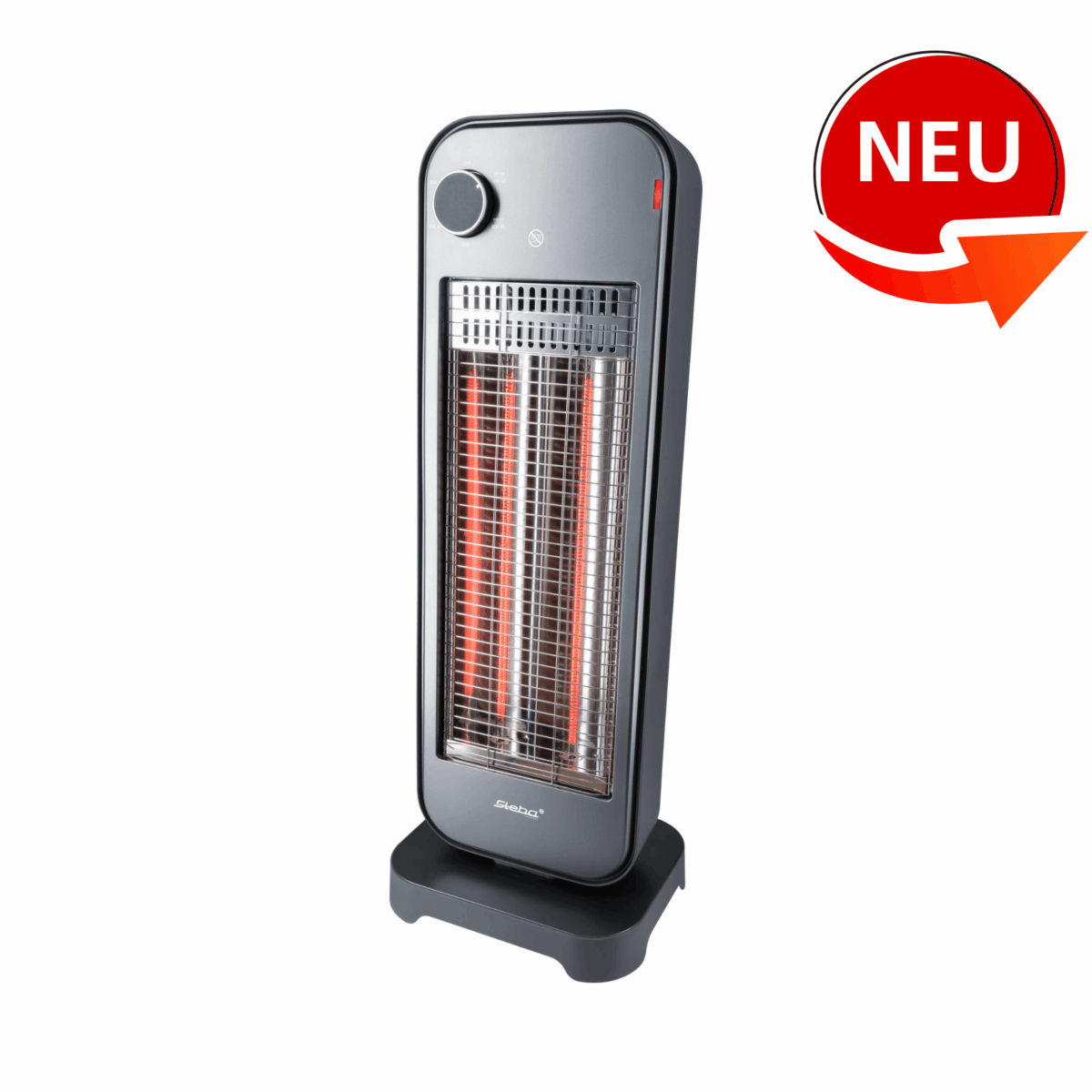 Steba CH2ECO Heizstrahler in modernem Design mit zwei Heizröhren und regulierbarem Thermostat. Ideal für effiziente Wärme.