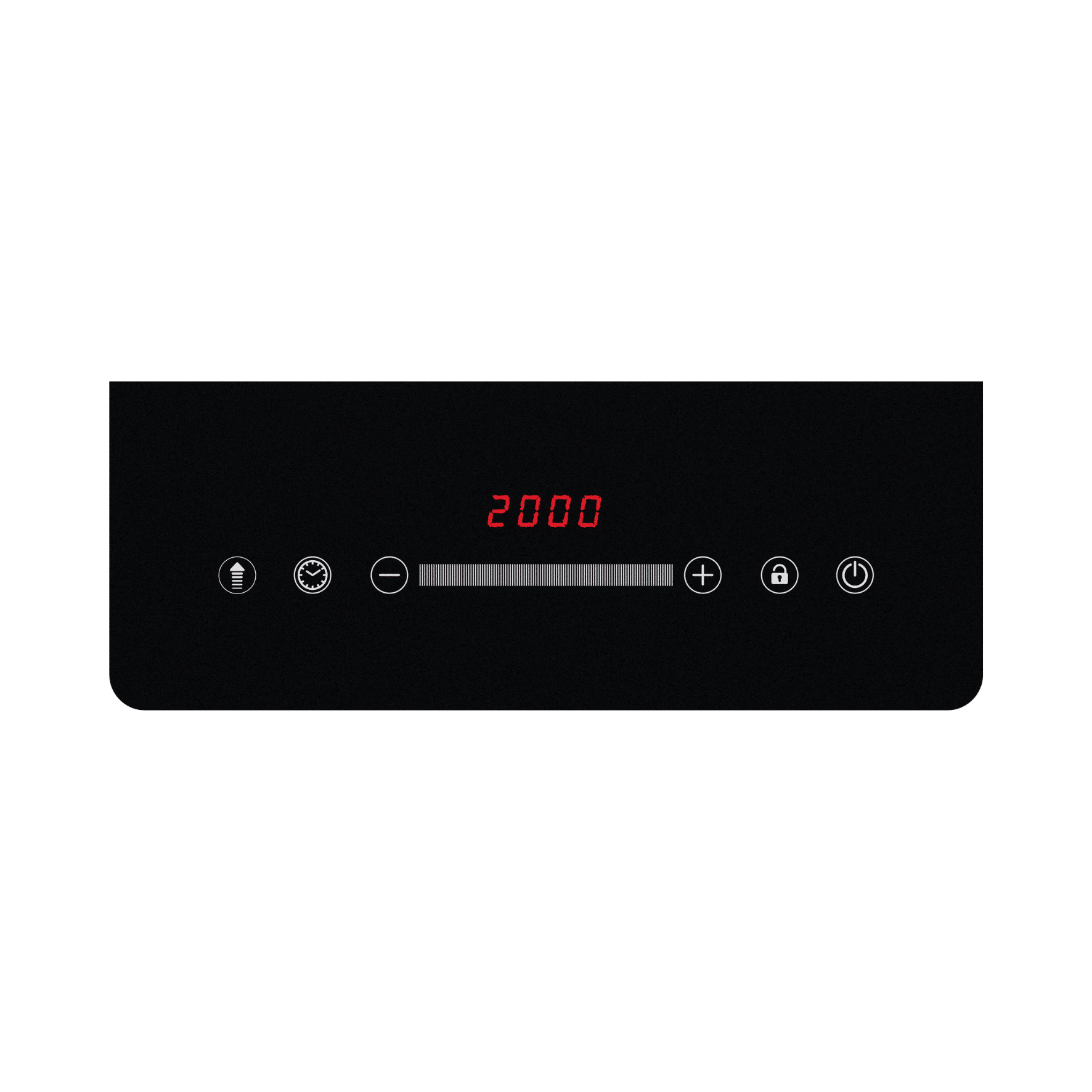 Bedienelemente eines Steba Induktionskochfelds mit digitaler Anzeige, Temperaturregelung und Sicherheitsfunktionen.