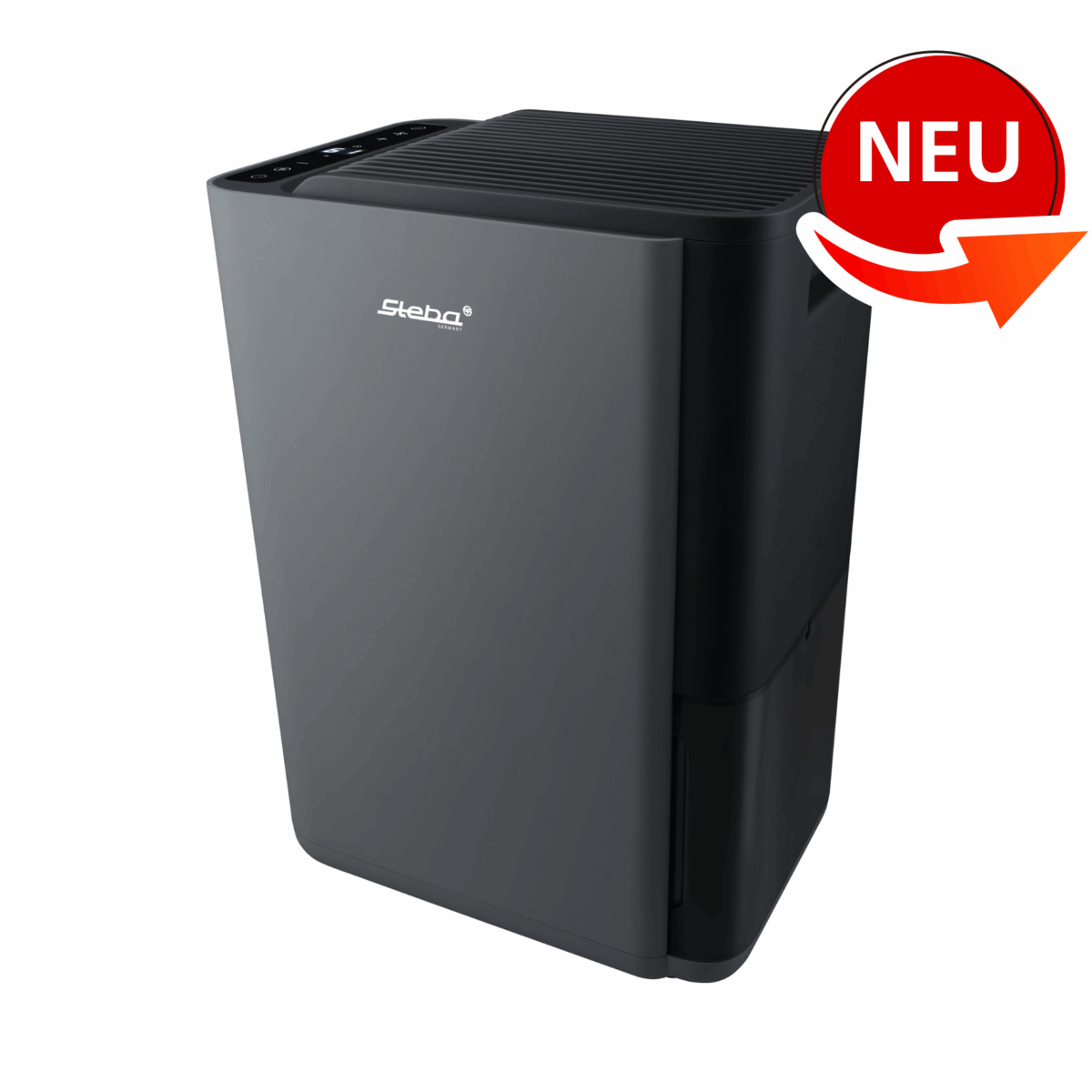 Steba LE200 Luftentfeuchter in modernem Design, kompakt und funktional, ideal zur Reduzierung von Feuchtigkeit.