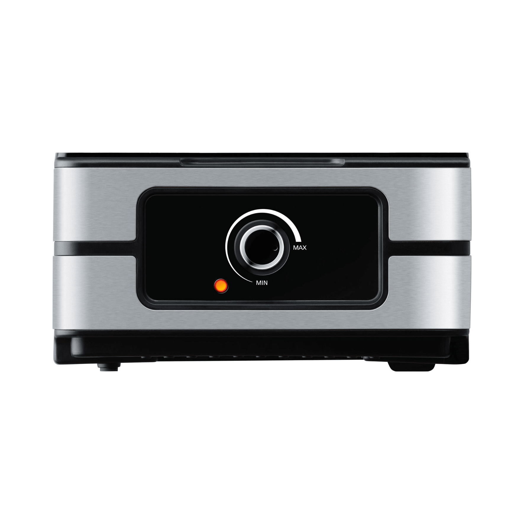 Raclette-Grill Steba RC180 mit Temperaturregler und roter Betriebsanzeige. Modernes Design in Edelstahloptik.