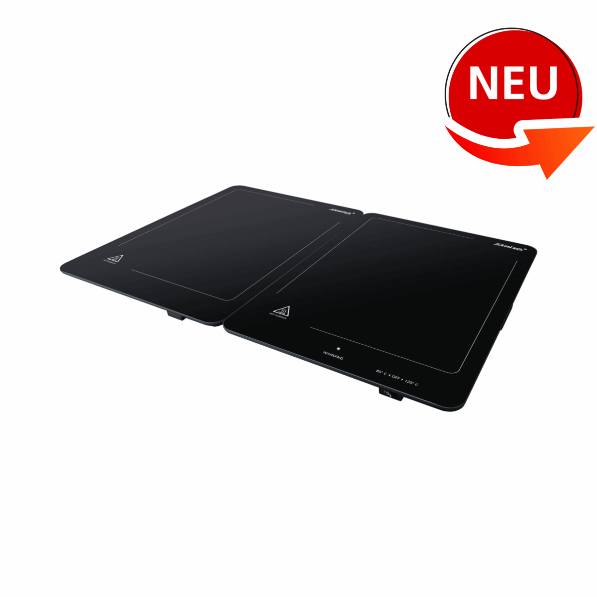 Doppelte Warmhalteplatte von Steba mit zwei Kochzonen, schwarz, für präzises Warmhalten von Speisen. Neuheit.